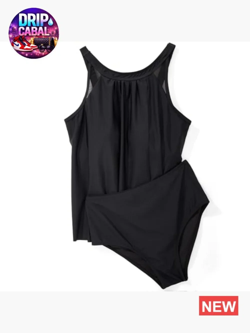 Tummy Control Tankini Swimsuit High Neck High Waisted Swimwear